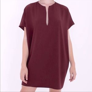 American Apparel Adia Crepe Tunic Dress Maroon/ Burgundy - XS/S